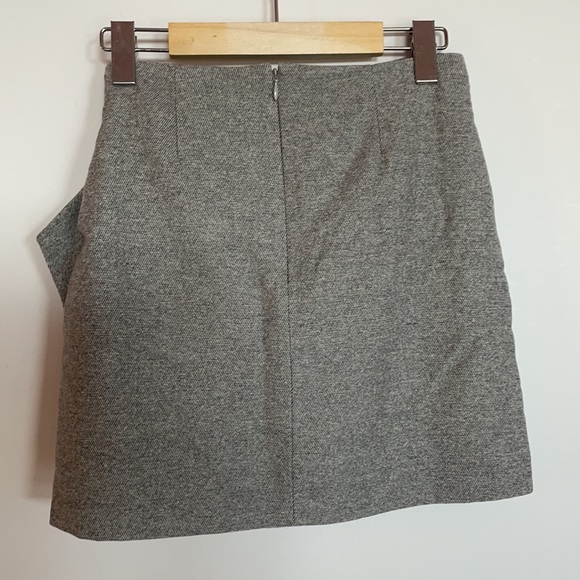 Aritzia Wilfred New Wrap Front Wool Mini Skirt - Grey - Picture 6 of 7